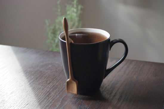 Wooden Jam Spoon hanging on cup, Large (teak)A028-0