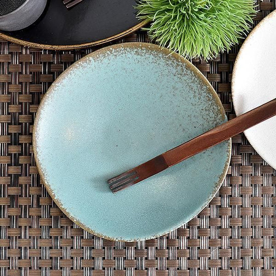 Green Blue Shikata 3.5 Dish, Blue Color Japanese Tableware, Small Dish, Made in Japan, Minoyaki, Stylish, Modern