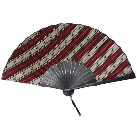 Kyoto Fan, Handmade of Nishijin silk, 16. Samurai Pattern, Handmade by craftsman, Made in Japan