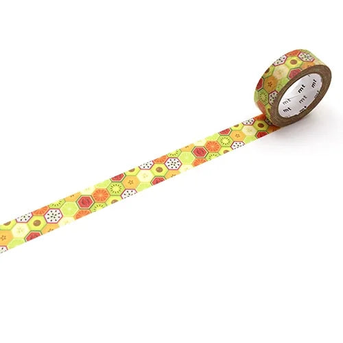 mt Masking Tape ex – Fruit Hexagons, 15mm×7m