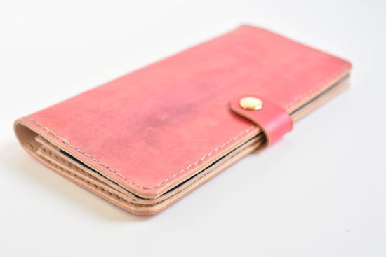 Country red No.84 (long wallet with two folds)