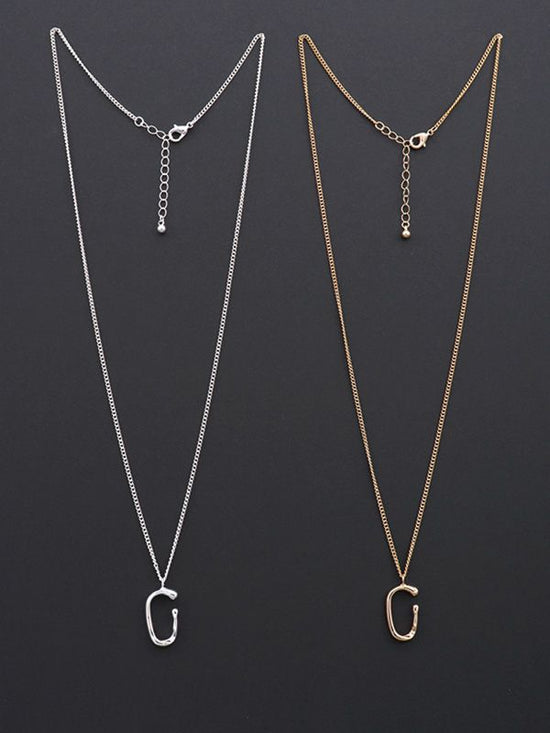 Metal shaped top necklace (2 colors)