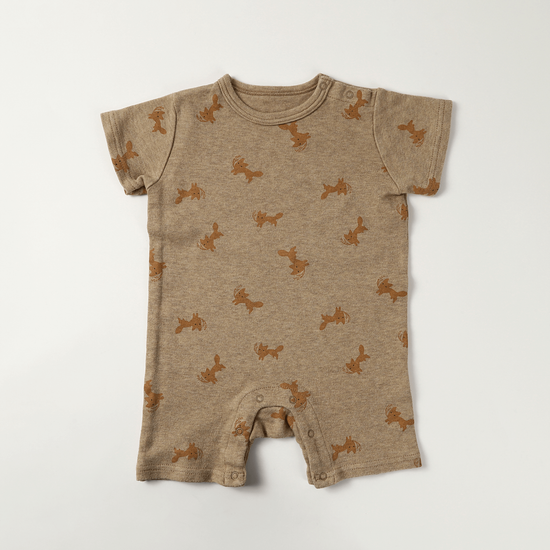 Fox and Wheat Rompers (Brown)