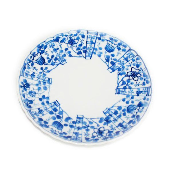 [Eisyou] Blemished plate with floral motifs, 6.5 x 6.5 cm