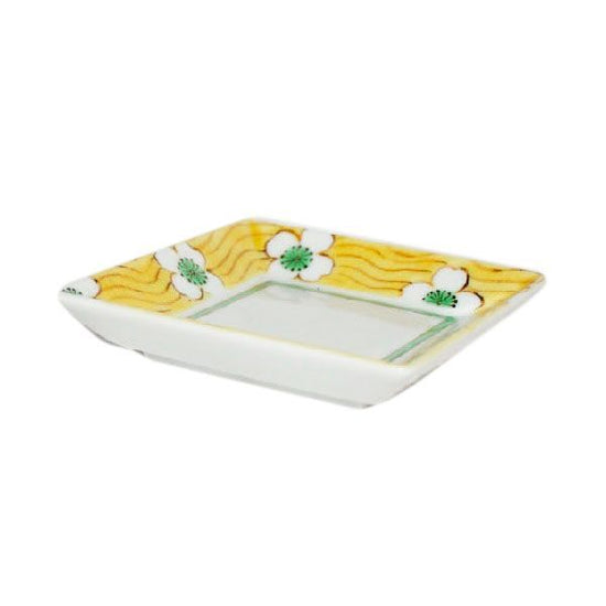 [Eisyou] Three-sided Square Dish with White Flower Design