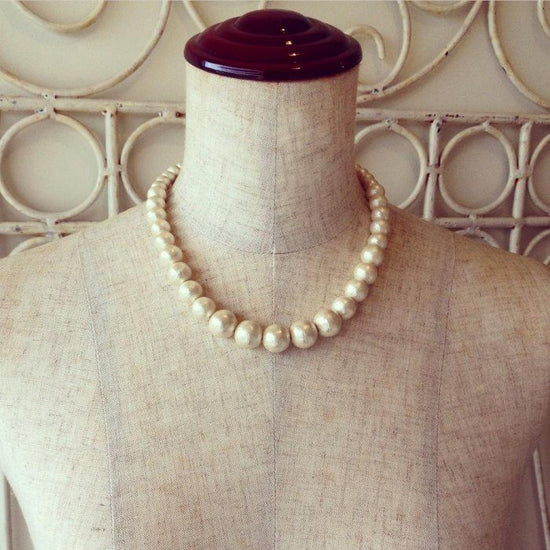 Cotton pearl necklace 8-14mm