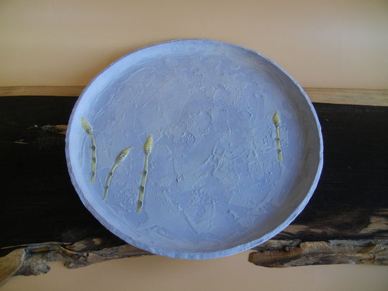 Kiyomizu ware, blue, plate with brush