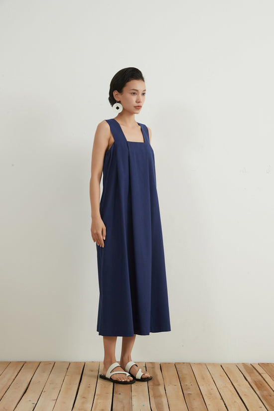 LINEN MIX SLEEVELESS DRESS