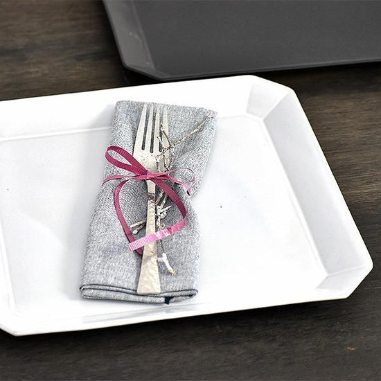 DEPRE White Octagonal Plate L White type Western tableware, square plate, shaped plate, made in Japan, Minoyaki, café style, stylish