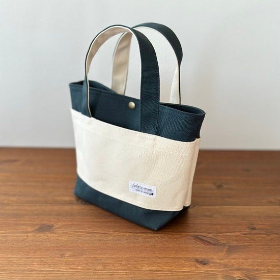 <New Item>Solid Canvas Mini Tote *Bottle Green