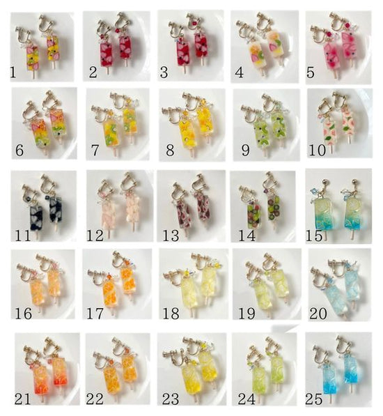 Clip-on earrings for popsicles