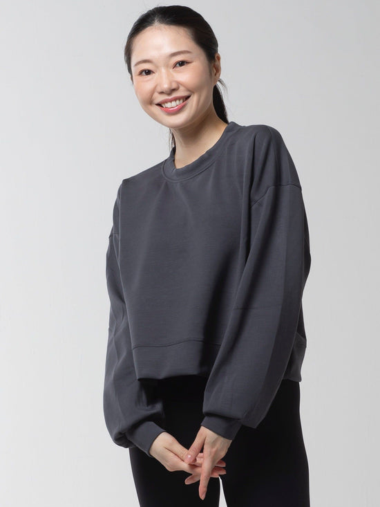 Louise Crop Sweatshirt Charcoal