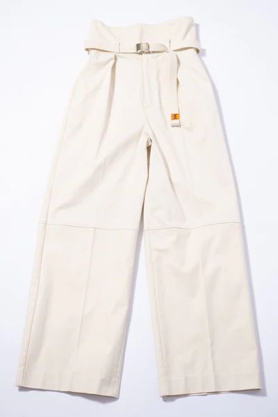 Super High Waist Belted Chinos (IVORY)