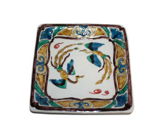 [Eisyou] 7" square dish with phoenix design