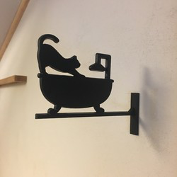 Bathroom Sign Meets Cat