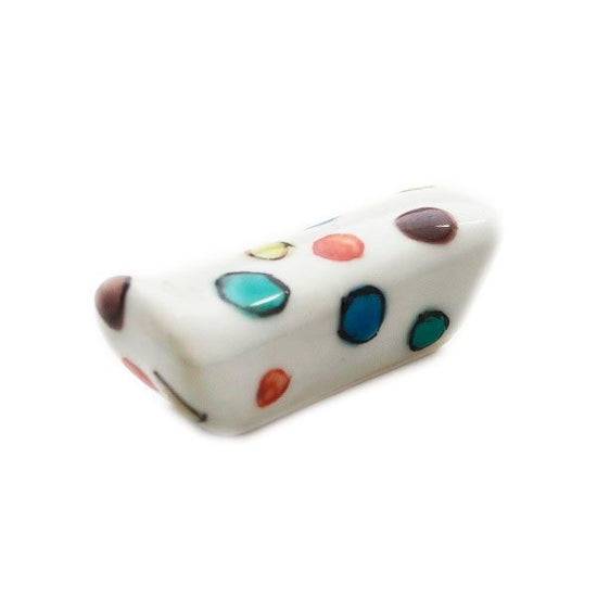 [Eisyou] Kutani Five-Colored Polka Dot Mini Chopstick Rest
