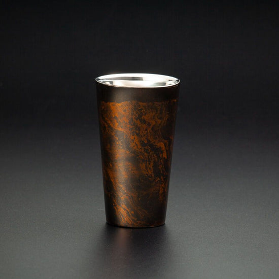 Lacquer-polished cup, double-layer structure, sandalwood series, straight, black SCW-L501