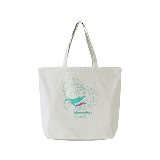 Basic tote bag [canvas] light gray "Humpback whale parent-child bond GRV"