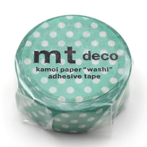 mt Masking Tape – Dot Emerald Green, 15mm×5m