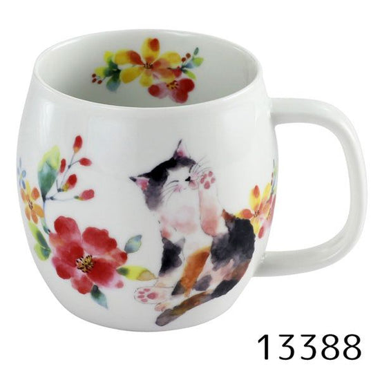 Flower Cat Mug (Red / Blue)