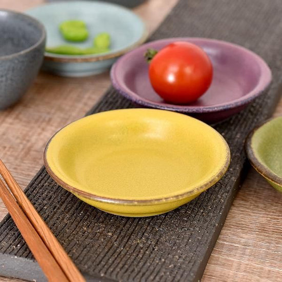 Veggie Color Mustard Otsumami Tray Japanese Tableware Condiment Plate Made in Japan Minoyaki Sake Stylish Modern