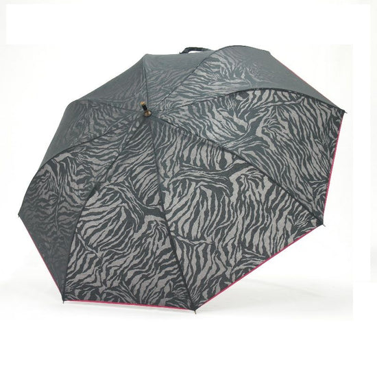 Short Wide Umbrella Cotton and Polyester Zebra Openwork Pattern Rain or Shine
