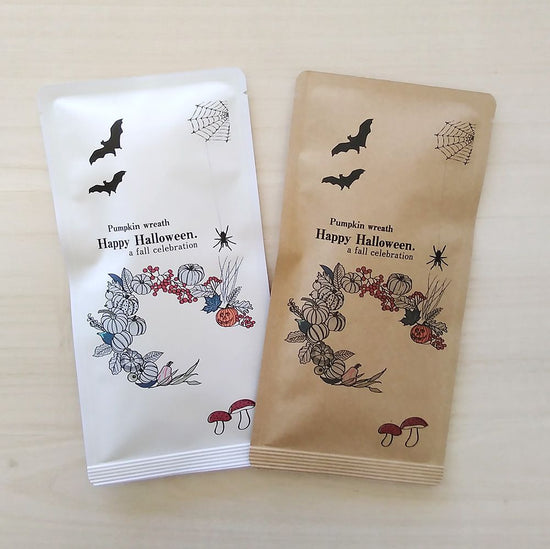 Tea Mail (Halloween_Pumpkin Wreath B, Lemon Japanese black tea bag 3g x 5P)[Black tea/Gift].