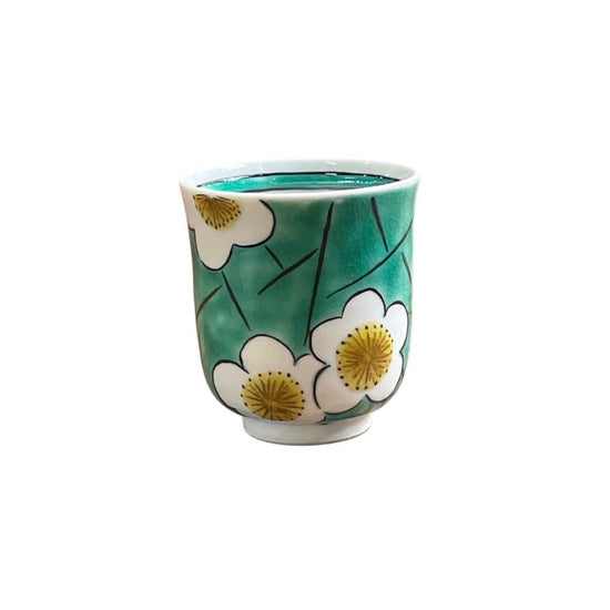 [Eisyou] Teacup with plum flower design (green)