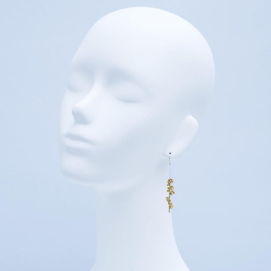 Pierced Earrings with Golden Osmanthus
