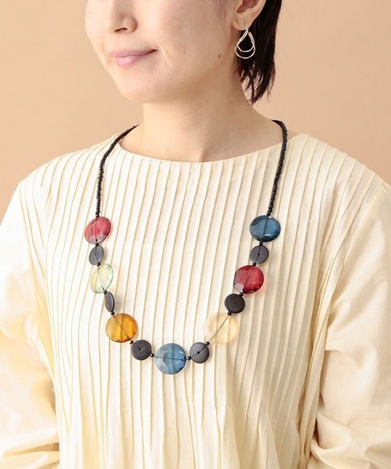 Resin Colorful Plate Necklace A24WPN107MX