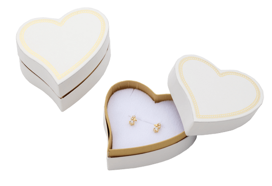 Heart shaped paper box for accessories, 20 pieces for pierced earrings, rings and pendants GB-020