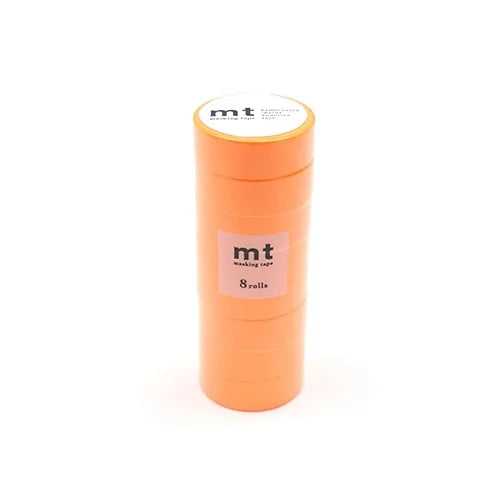 mt Masking Tape 8P – Shocking Orange (8 rolls), 15mm×7m