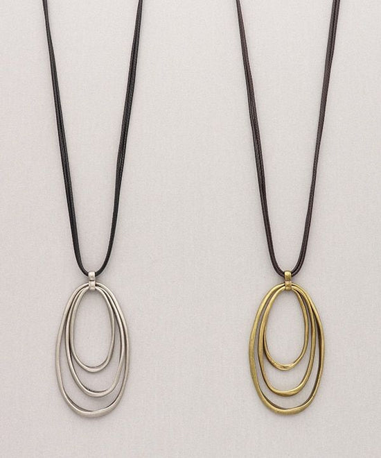 Metal 3 ring top necklace (2 colors) A24WKN100