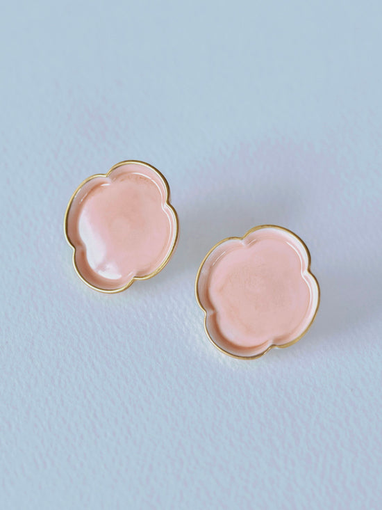 Mokkou Earrings - Salmon Pink