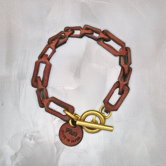 Mixed Chain Bracelet Mantel Plus Leather