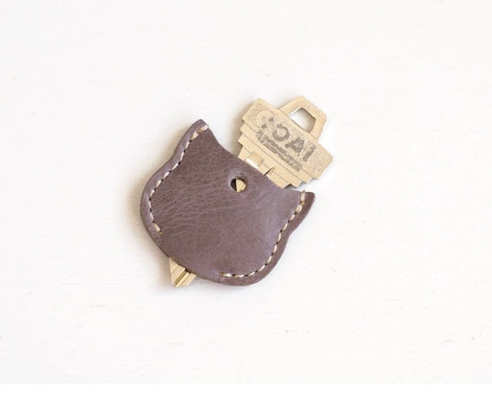 Cat Shaped Key Cover Genuine Leather