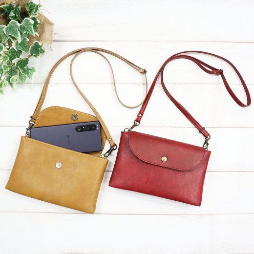 [5 colors]Minimalist pochette - carry your wallet and phone and go light! Made of lightweight, water and scratch resistant high quality vegan leather (Made to order)