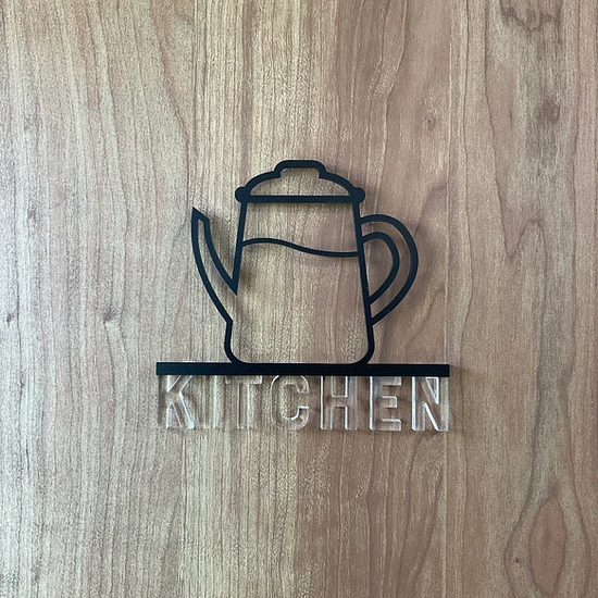 Room Sign KITCHEN 3D Icon for Door Clear Lettering