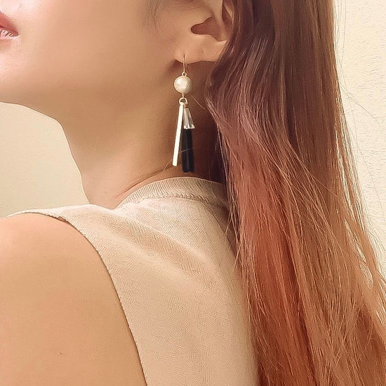 Asymmetrical Tassel Pierced earrings and Clip-on earrings