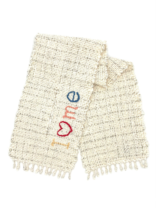 100% Organic cotton handwoven scarf _ I ♡ me ♭127