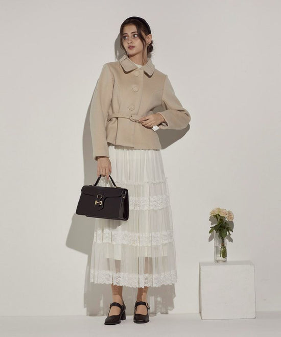 Lace-Switched Tulle Tiered Skirt / AN ANOTHER ANGELUS [51BG03q006].