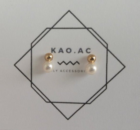 14kgf Tiny little pearl Pierced earrings / resin Clip-on earrings