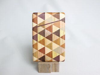 Marquetry Business Card Case, Triangular Check