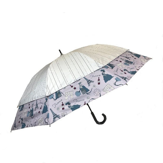 Transform Umbrella World Journey France Umbrella with a Widening Hem Wind-away Umbrella Sunny / Rainy Black Coating on the Back of the Body