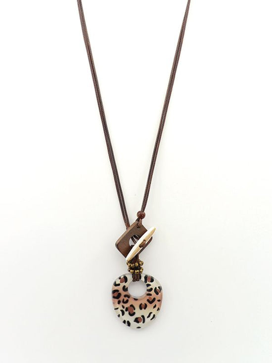 Resin leopard necklace