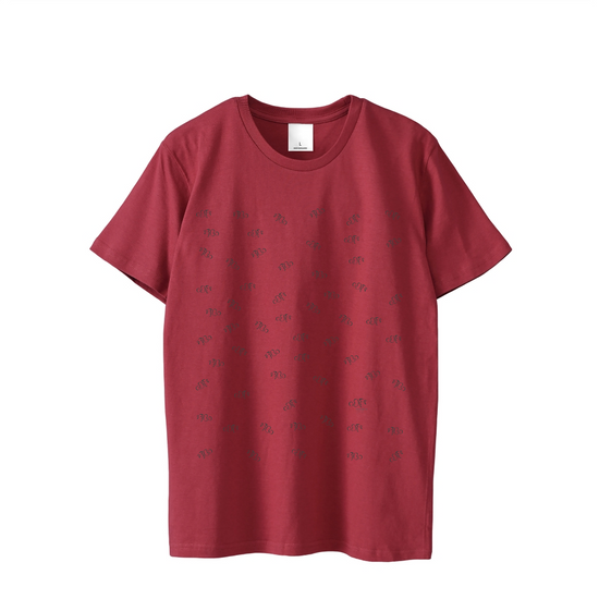 Regular fit T-shirt burgundy "school of clownfish" type B