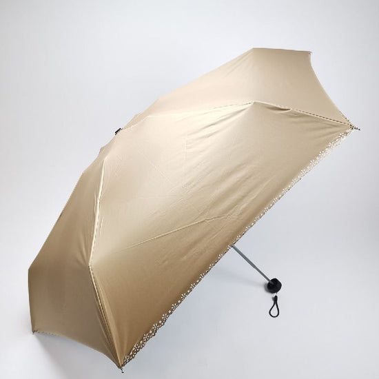 Pocket Brella Ultra-Small 5-Stage Micro Heat-Cut Hem Folding Umbrella with Black Coated Lining for both Sun and Rain