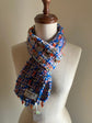 Handwoven tweed scarf | thin switch ♭89 [made with apparel leftover yarn]