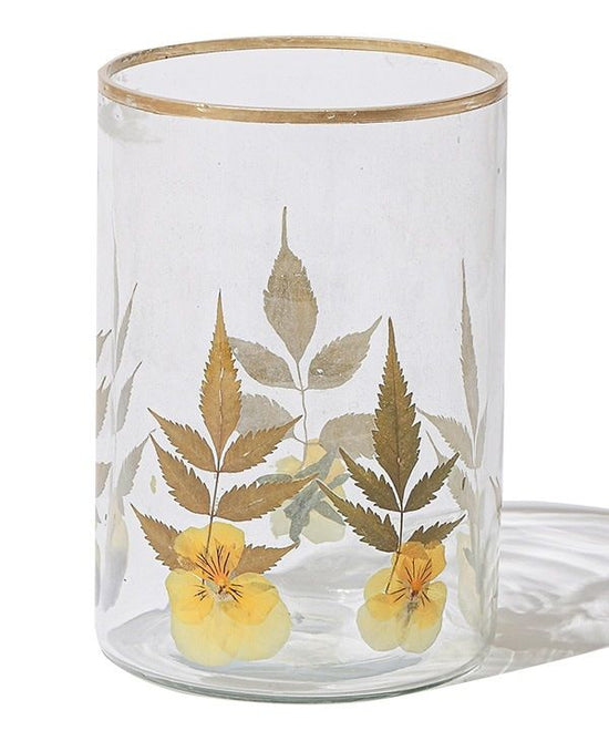 Pressed flower glass vase M17-2565