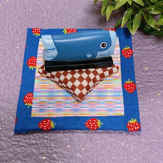 Tatami Coaster "Strawberry (Blue) 4